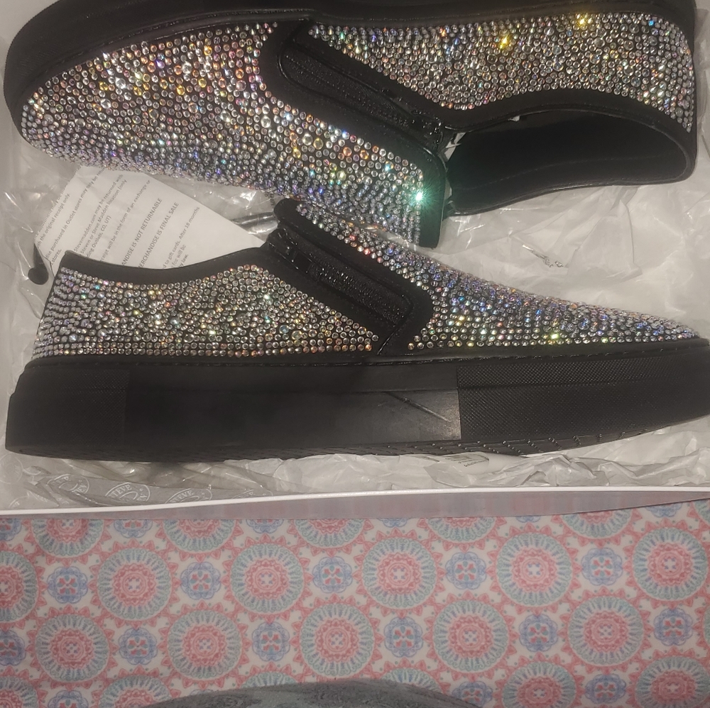 STEVE MADDEN MEN LOW TOP RHINESTONES SNEAKERS